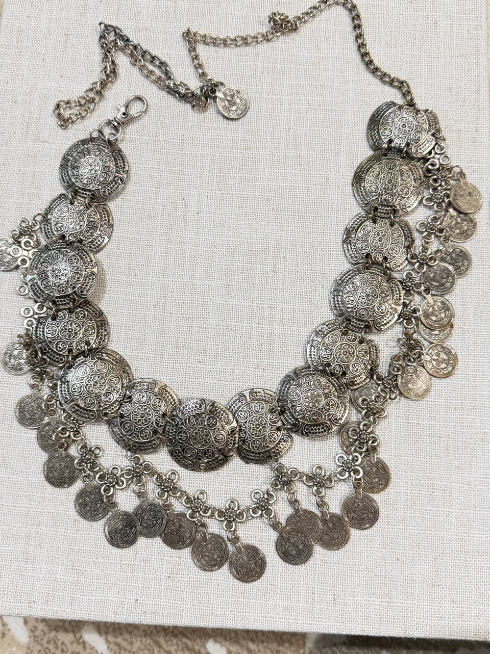 Silver-Tone Coin Belly Dancer chain belt- Boho Chic